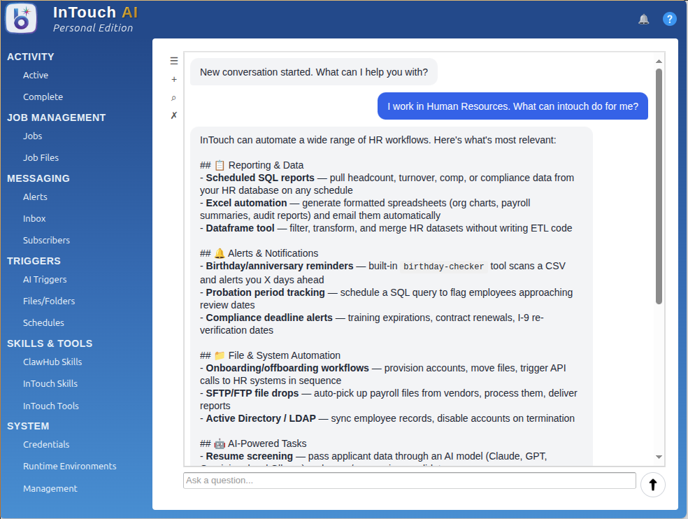 AI assistant helping HR