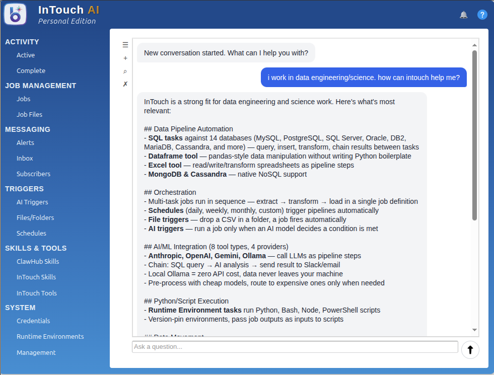 AI assistant helping a data scientist