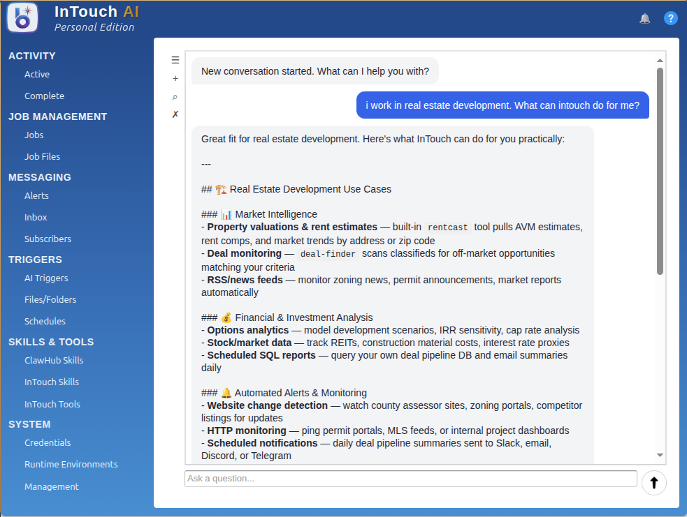 AI assistant helping real estate development