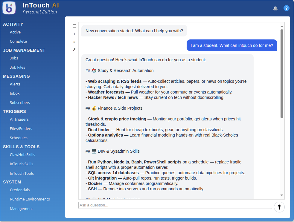 AI assistant helping a student