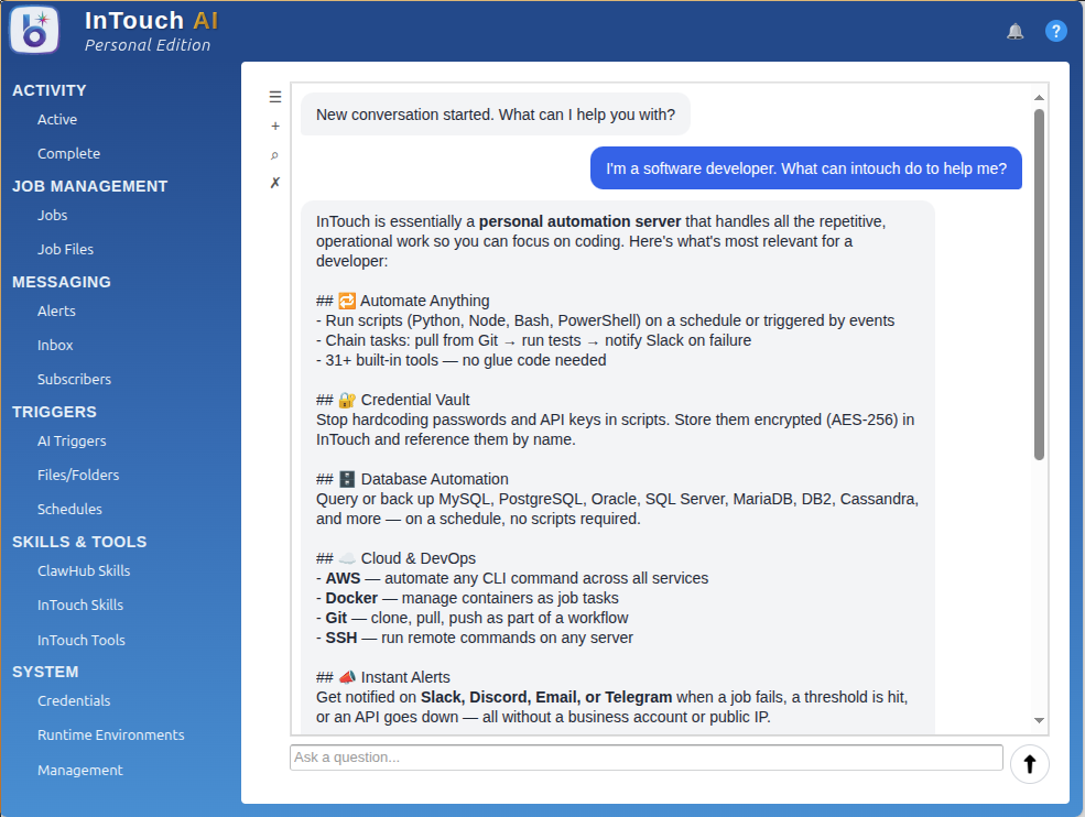 AI assistant helping a software developer
