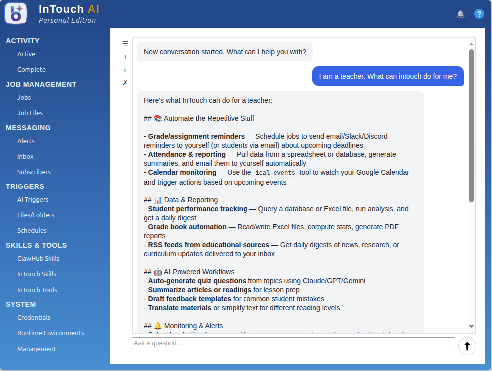 AI assistant helping a teacher